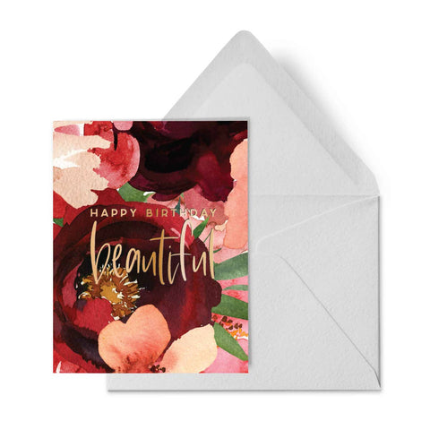 Welcome Sweet Baby Girl Greenery Card
