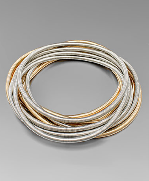 Metallic Cord Bracelet Stack