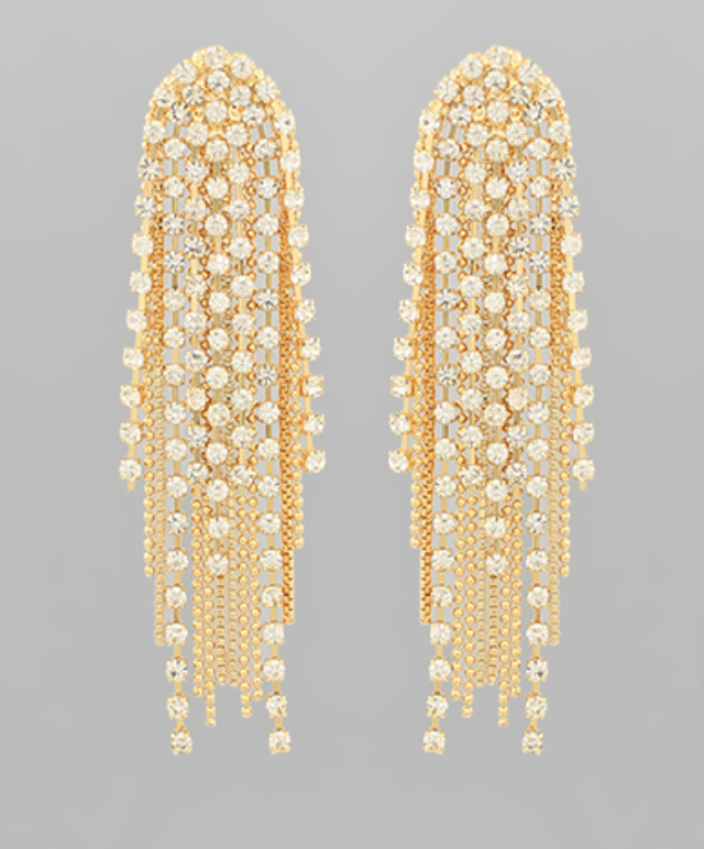 Rhinestone Multi Fringe Earrings
