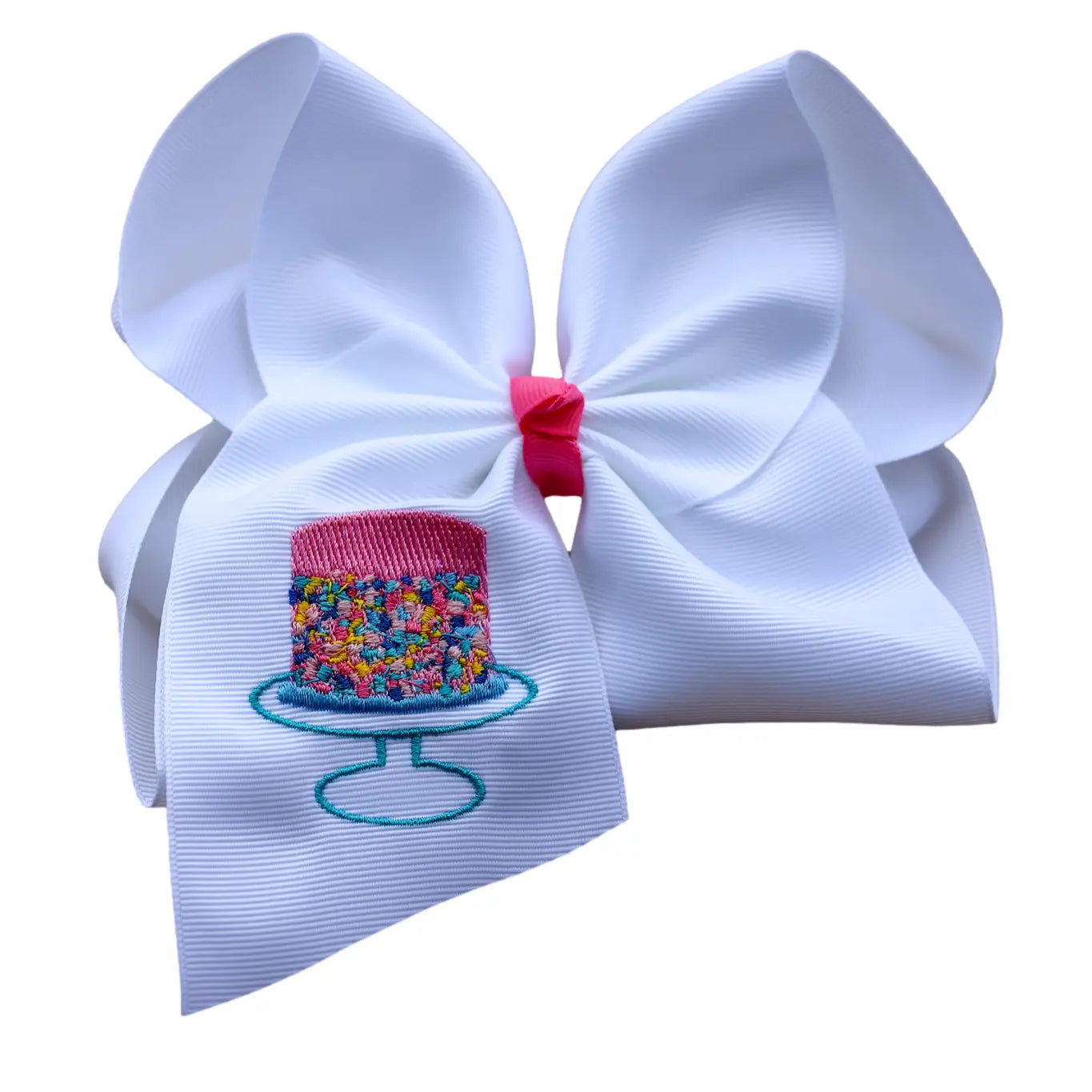 Confetti Cake Embroidered Bow