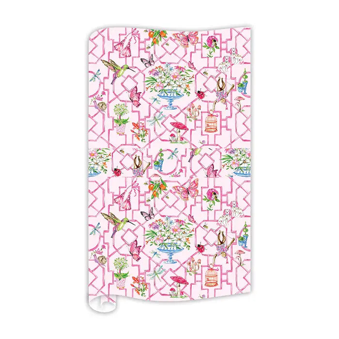 Pink Bamboo Trellis Gift Wrap