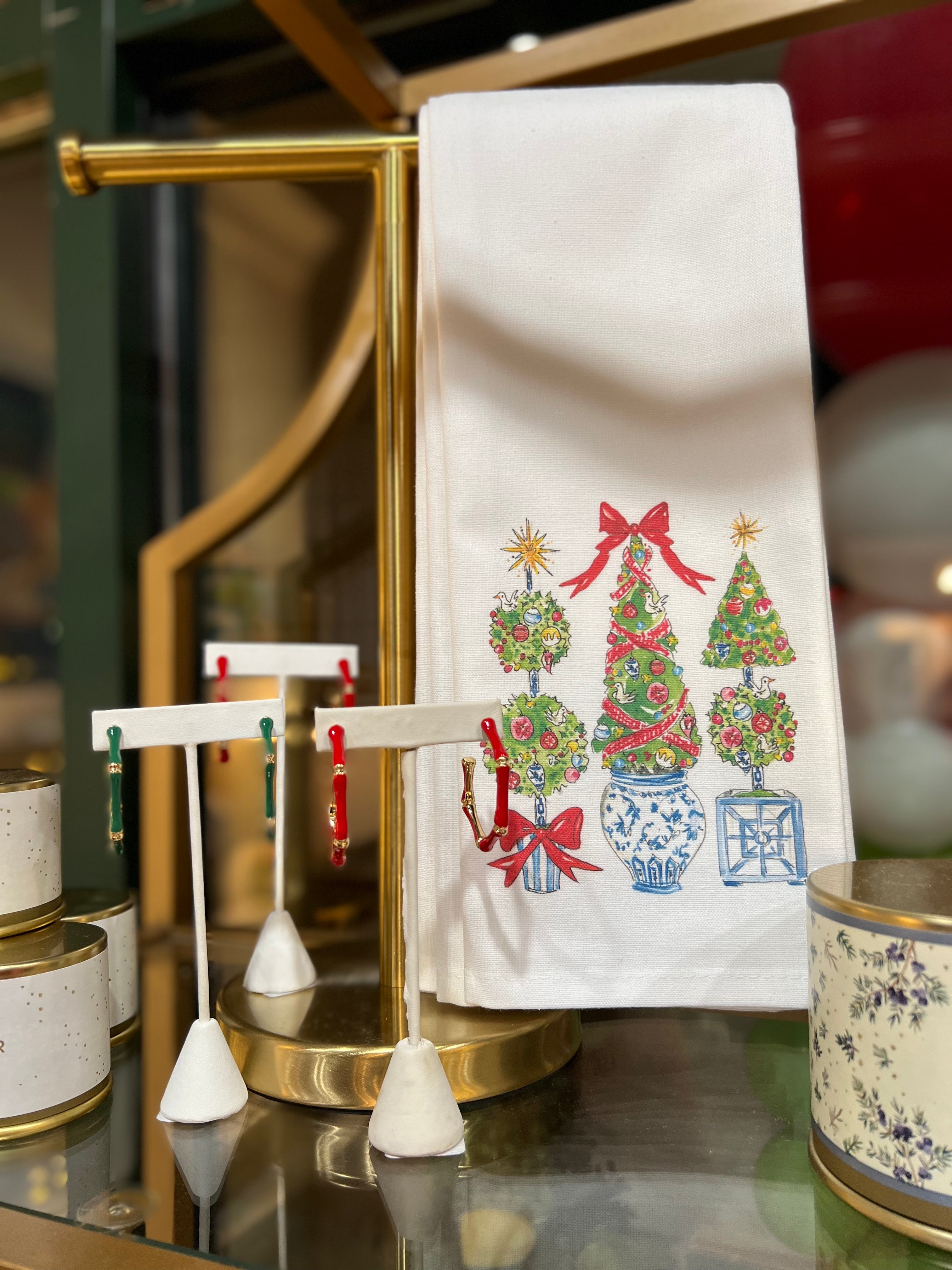Merry Christmas Topiary Kitchen Towel