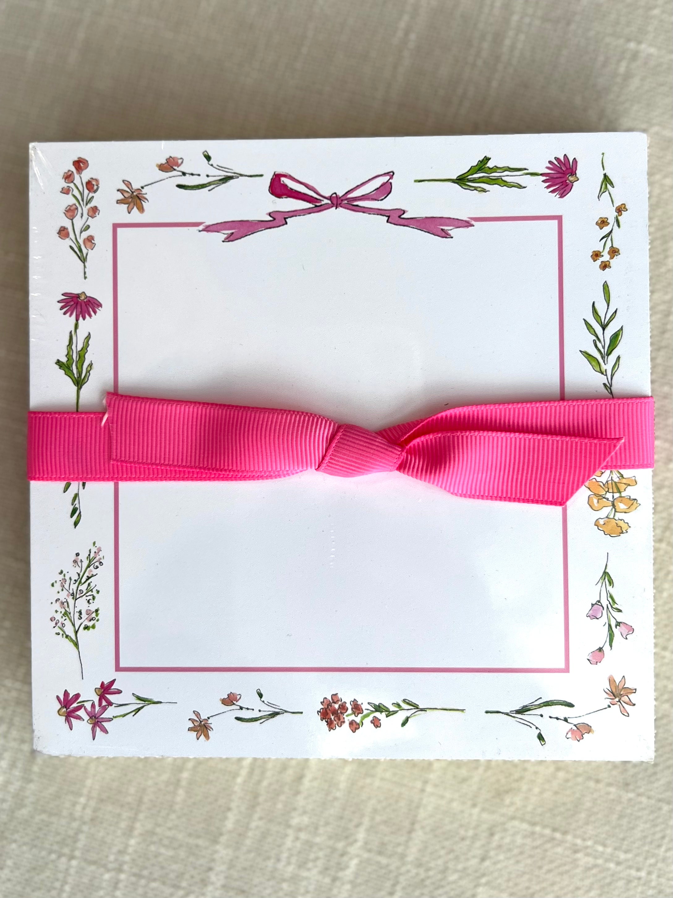Luxe Note Pad - Handpainted Flower Border