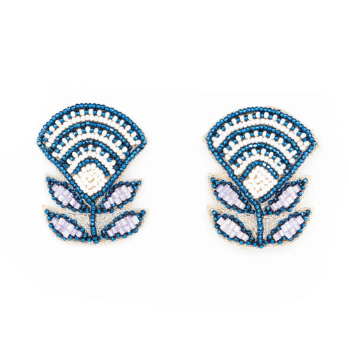 Block Print Flower Earrings