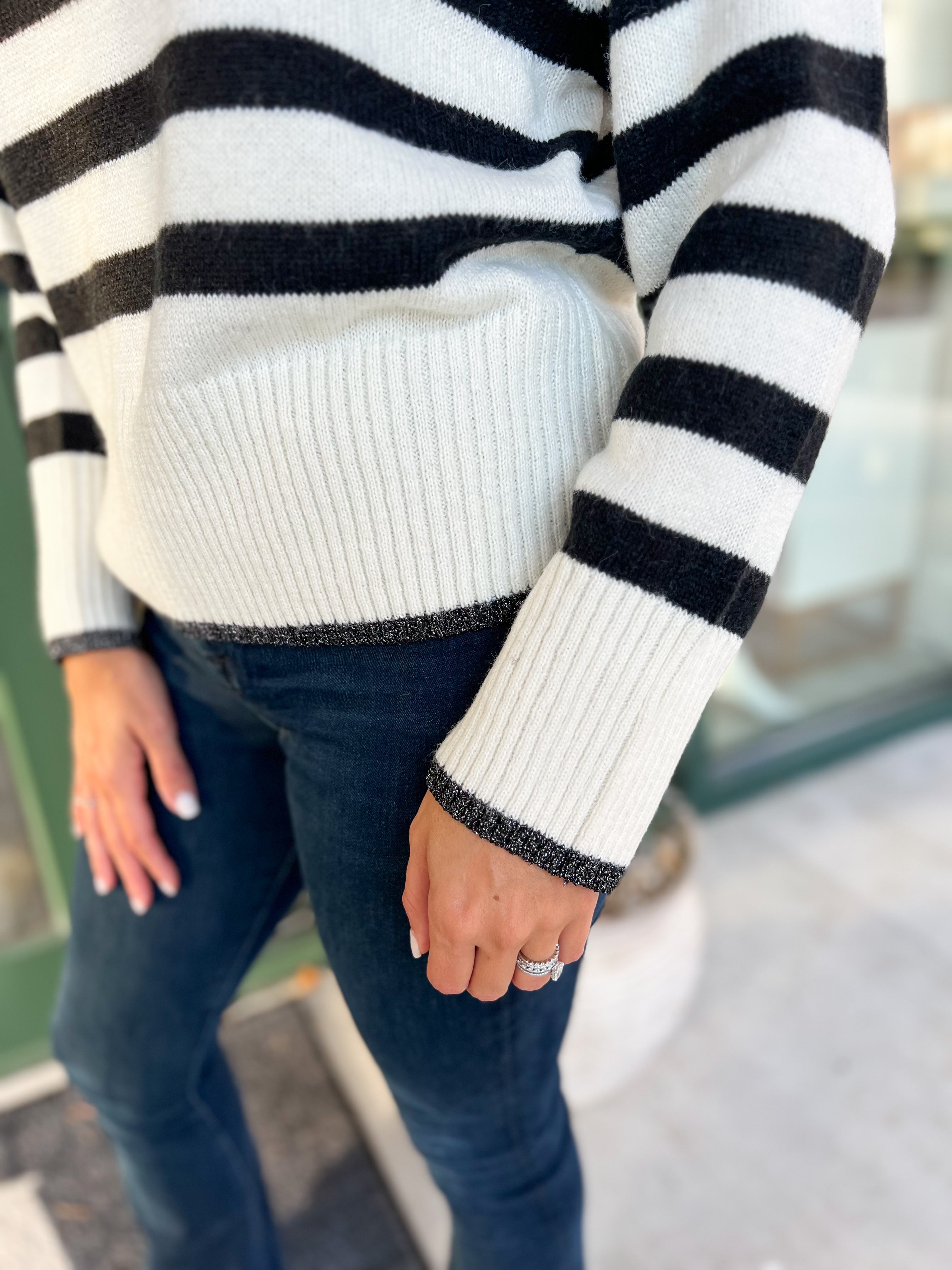 Stripe Lurex Sweater