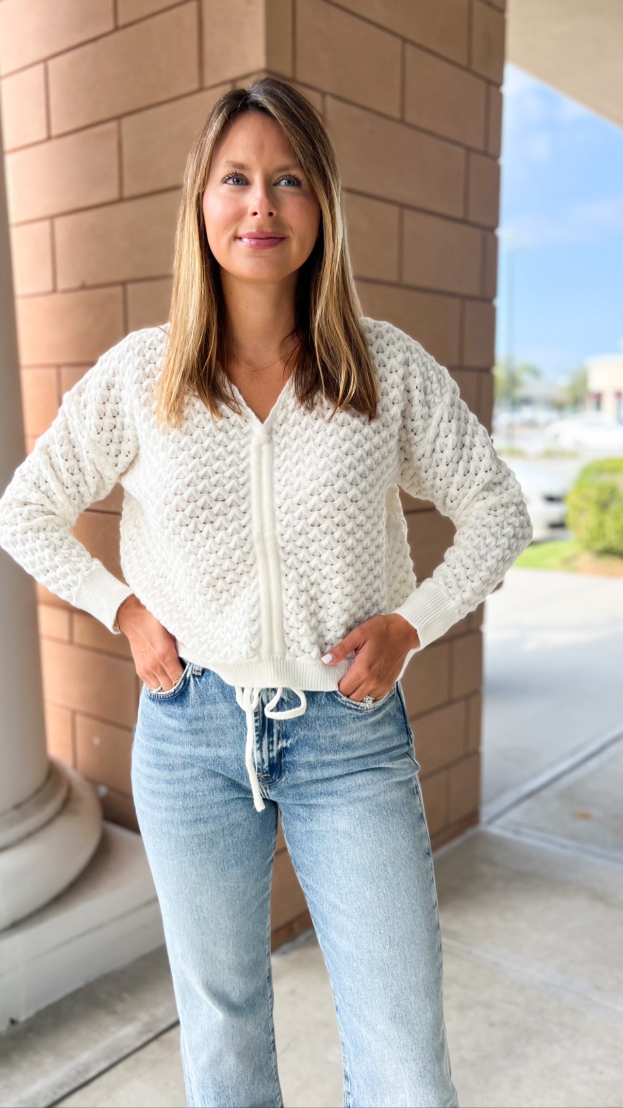 Cinch Front Sweater