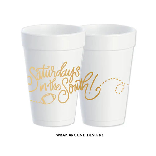 Saturdays in the South Foam Cups - Gold