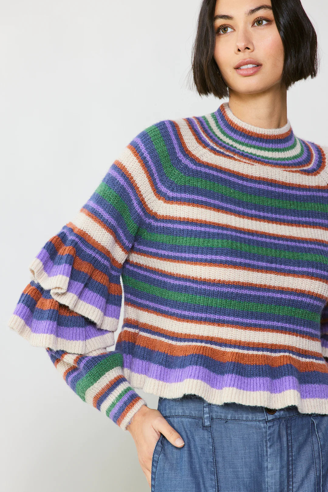 Tiered Sleeve Sweater - Two Colors