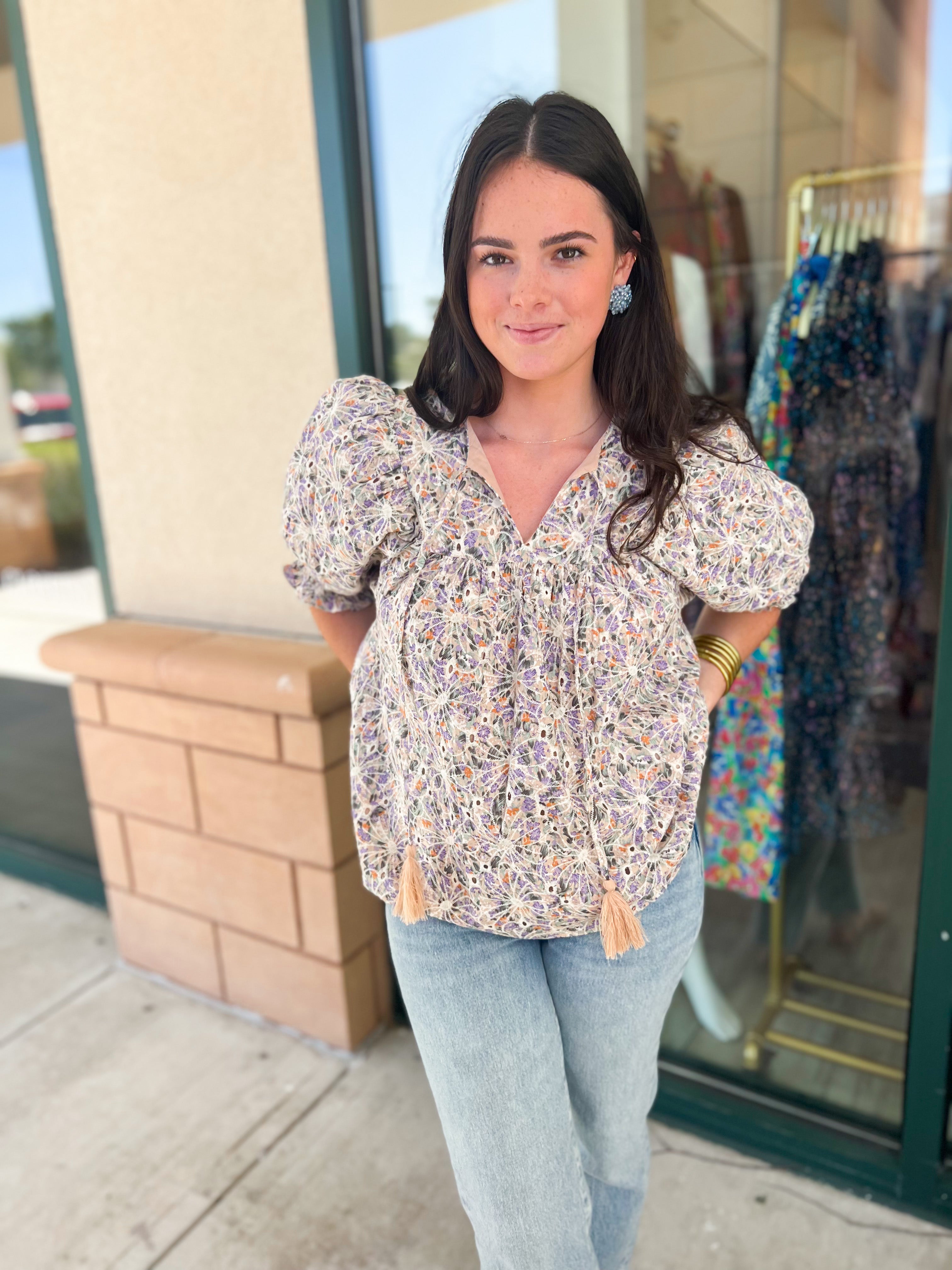 Stevie Embroidery Top