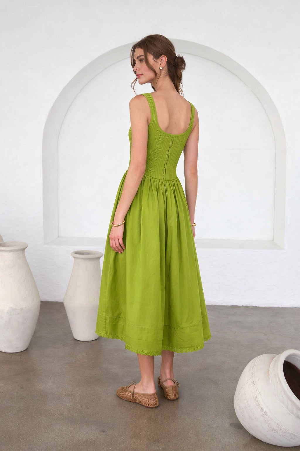 Chartreuse Summer Drop Waist Dress – ZIA Boutique