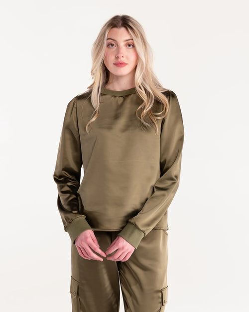 Britt Longsleeve Top in Olive