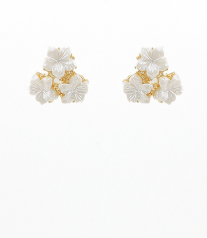 Pansy Velvet Floral Gemstone Earrings
