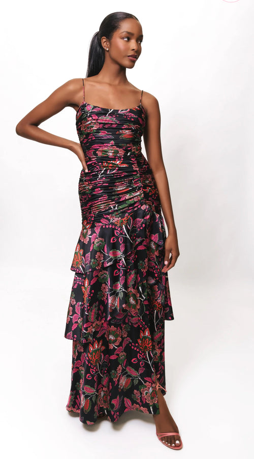 Tisha Black Floral Dress