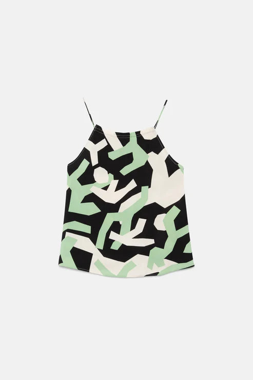 Abstract High Neck Top