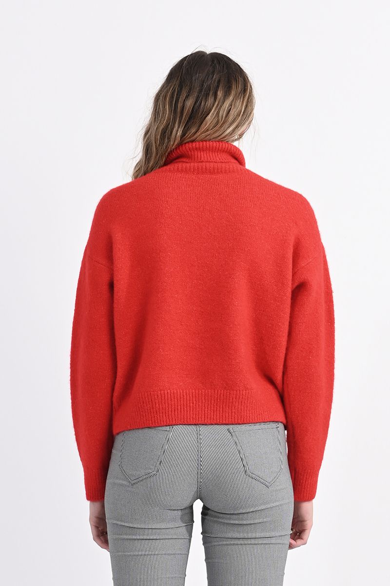 Fann Turtleneck Sweater in Red