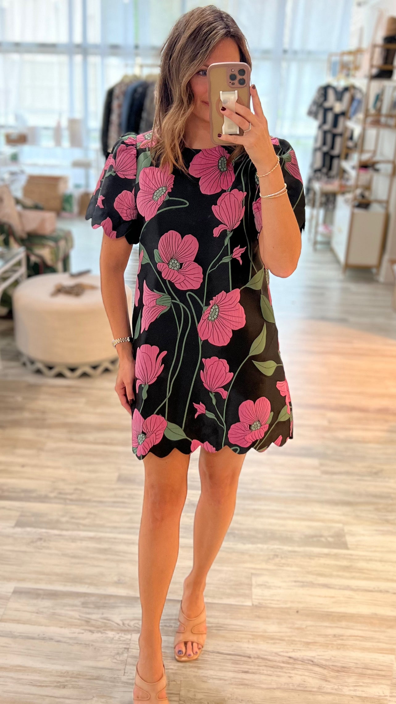 ワンピース Classic Floral Jacquard Dress Floral Jacquard Dress – ZIA Boutique
