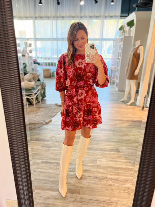 Zoe Dress in Cinnamon Floral