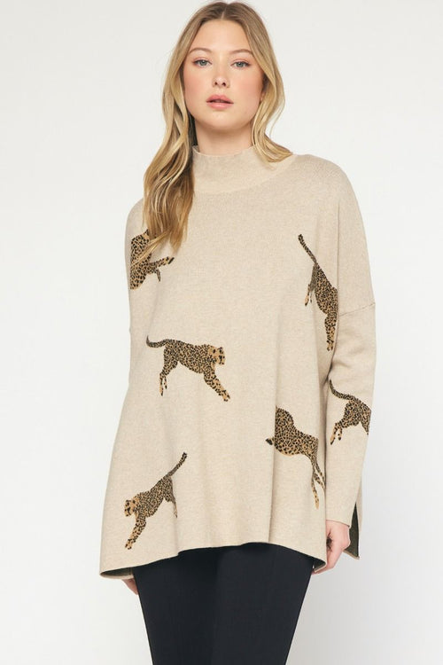 Cheetah Tunic Sweater