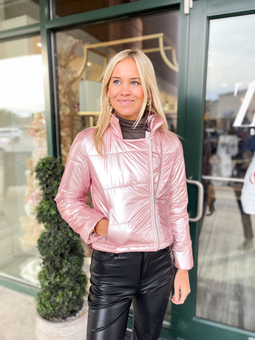 Moto Jacket in Pink