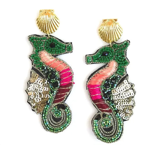 Beaded Seahorse Earrings