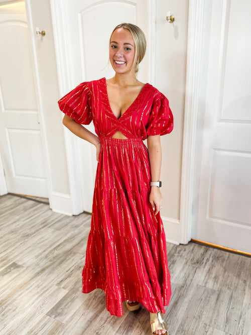 Beckie  Dress in Scarlet