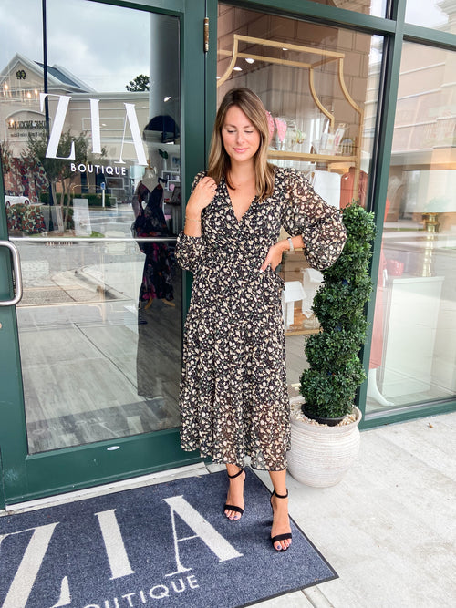 Heather Floral Midi Dress