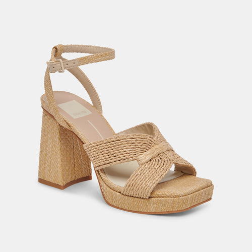 Aries Heel in Natural Light Raffia