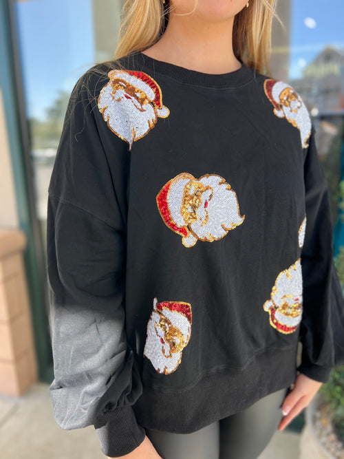 Old St. Nick Sequin Sweatshirt