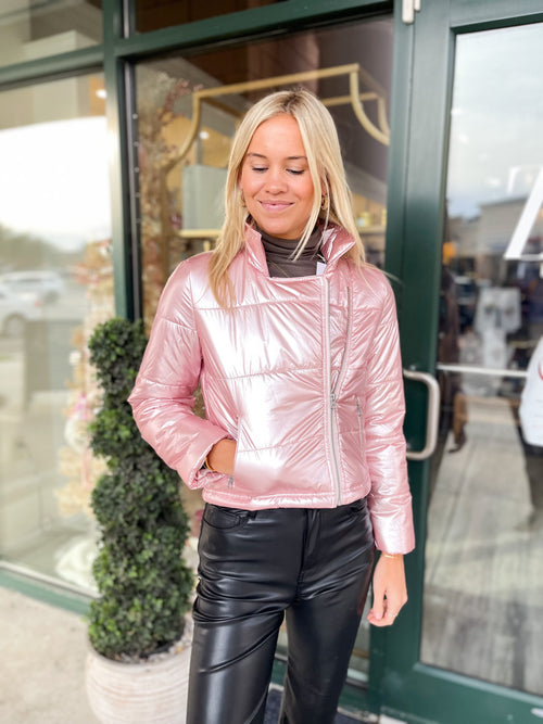 Moto Jacket in Pink