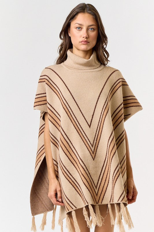 Tassel poncho sweater 2025
