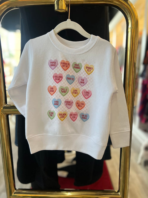 Candy Heart Sweatshirt for Littles