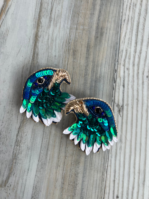 Seahawk Beaded Earrings