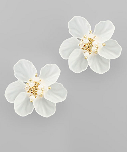 Matte Acrylic Flower Earrings