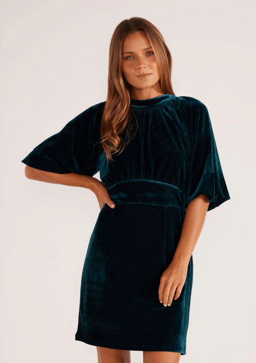 Luna Emerald Velvet Dress