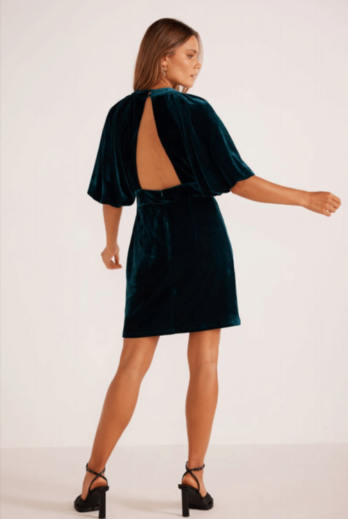 Luna Emerald Velvet Dress