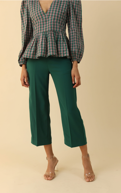 Carson Cropped Pant in Green