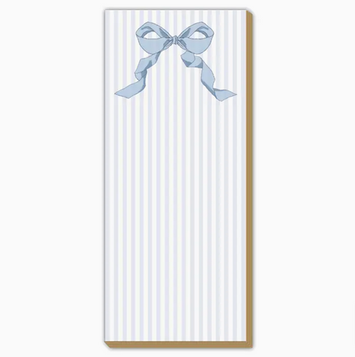 French Blue Bow Skinny Notepad