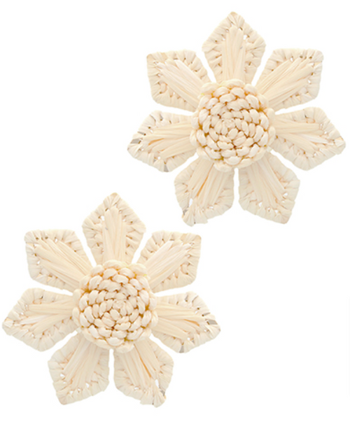 Raffia Flower Earrings