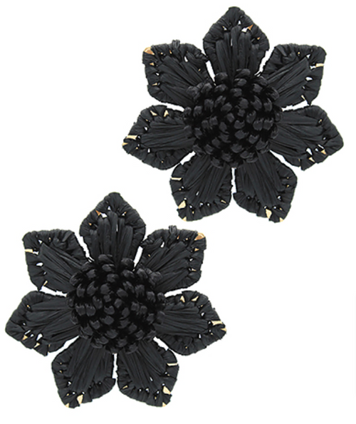 Raffia Flower Earrings