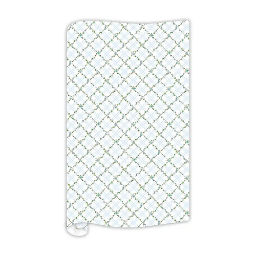 Blue Rosebud Trellis Gift Wrap