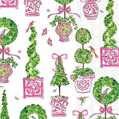 Pink Topiaries Lunch Napkins