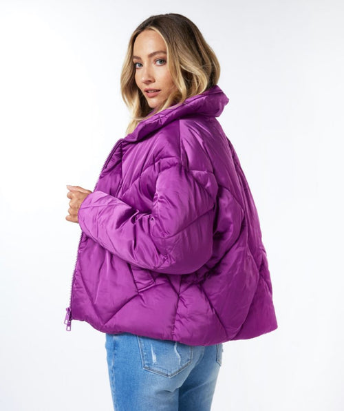 Purple Quilted Jacket