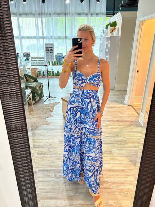 Molly Crosby Set in Blue Palm
