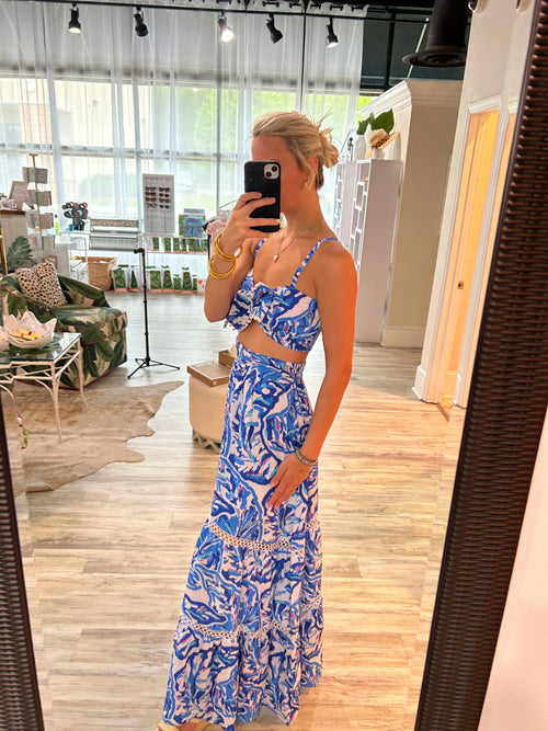 Molly Crosby Set in Blue Palm