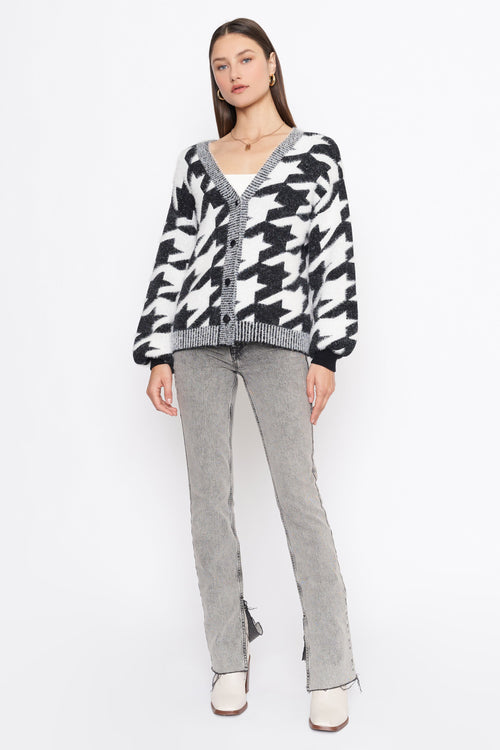 Alana Houndstooth Cardi