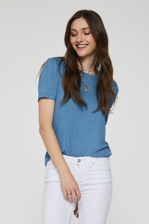 Sienna Puff Tee in Coastline