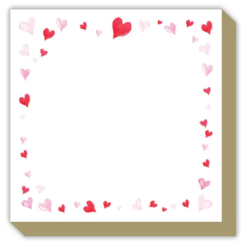 Luxe Note Pad - Red and Pink Hearts
