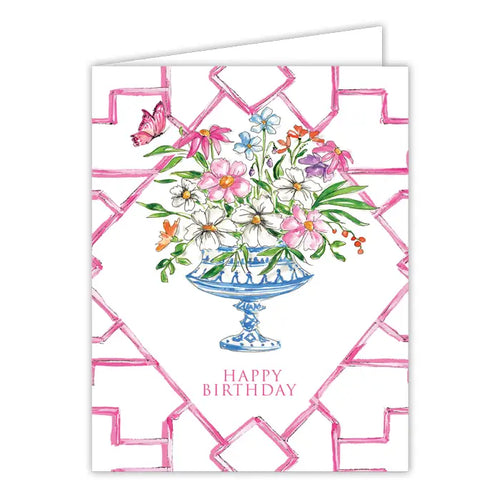 Happy Birthday Floral Chinoiserie Card