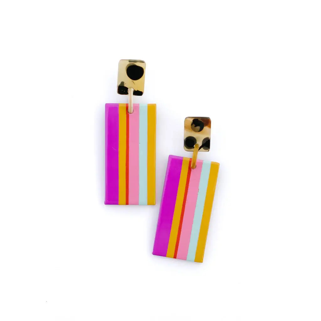 Magenta Rainbow Cabana Earrings
