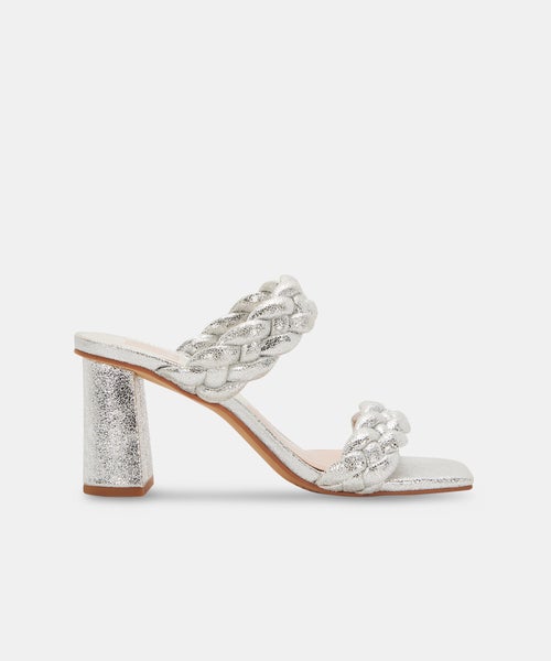 Paily Block Heel in Silver Metallic